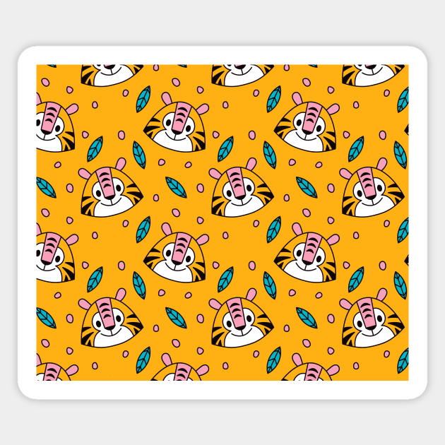 Tiger king pattern Sticker by timegraf